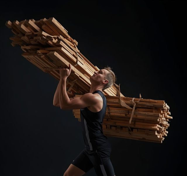 Holz tragen und stapeln (leichter bis moderater Aufwand)