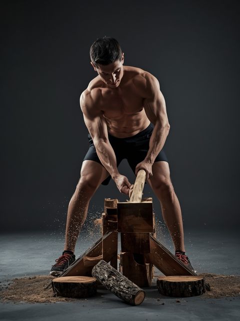 Wood Chopping, Log Splitting, Moderate Effort