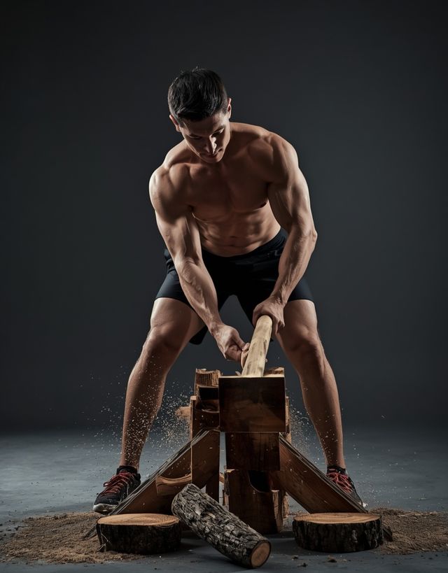 Wood chopping and log splitting (moderate effort)