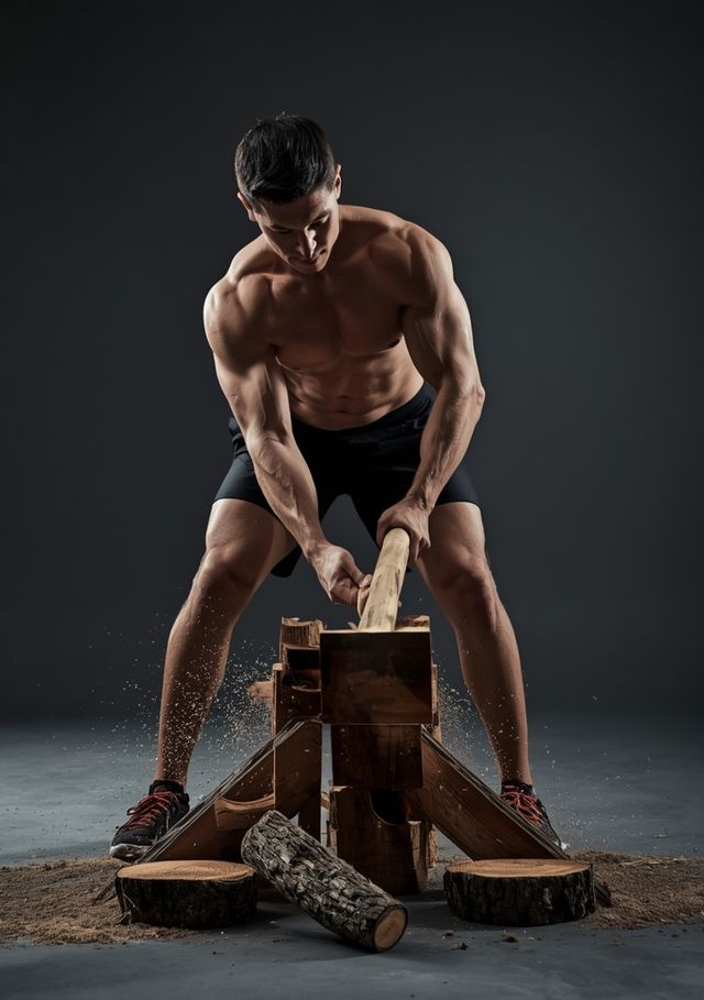 Holzhacken und Holzspalten (moderater Aufwand)