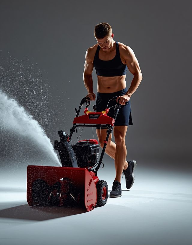 Operating a snow blower while walking