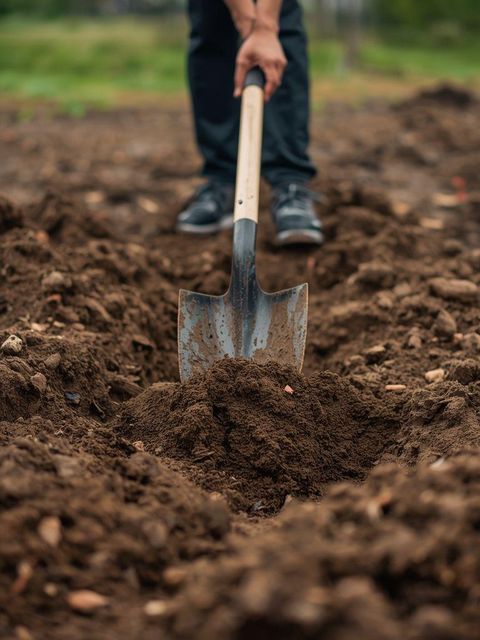 Schmutz oder Schlamm schaufeln