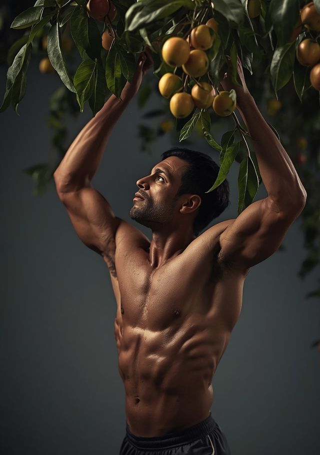 Obst von Bäumen pflücken und Gemüse ernten
