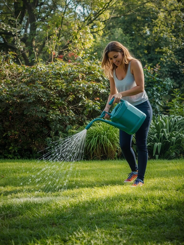 Bewässerung von Rasen oder Garten, beim Stehen oder Gehen