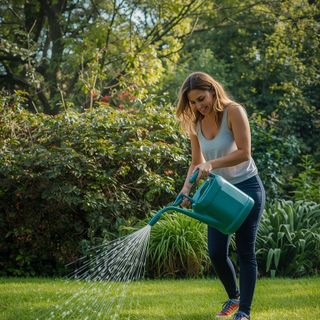 Watering Lawn or Garden, Standing or Walking