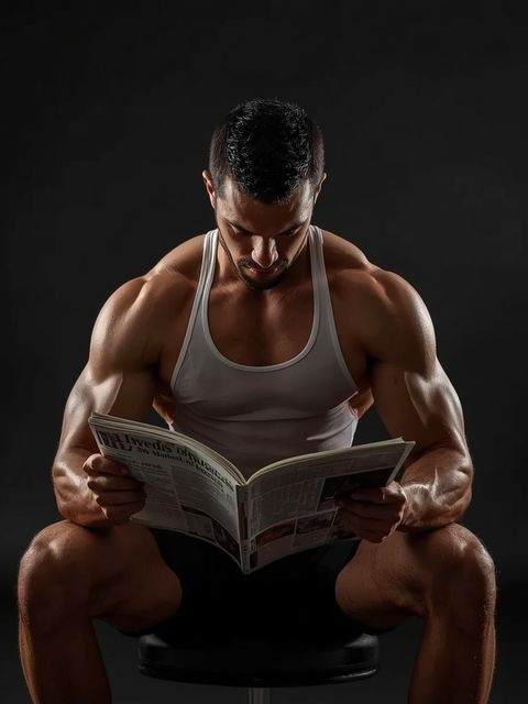 Sitzen, Lesen, Buch, Zeitung u. Ä.