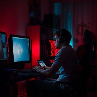 Sitting, Playing Traditional Video Game, Computer Game
