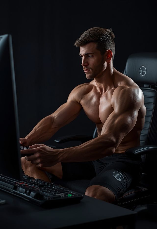 Videospiele oder Computerspiele spielen im Sitzen
