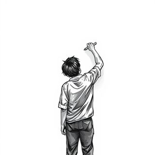 Drawing, writing, painting, standing
