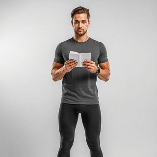 Standing, reading