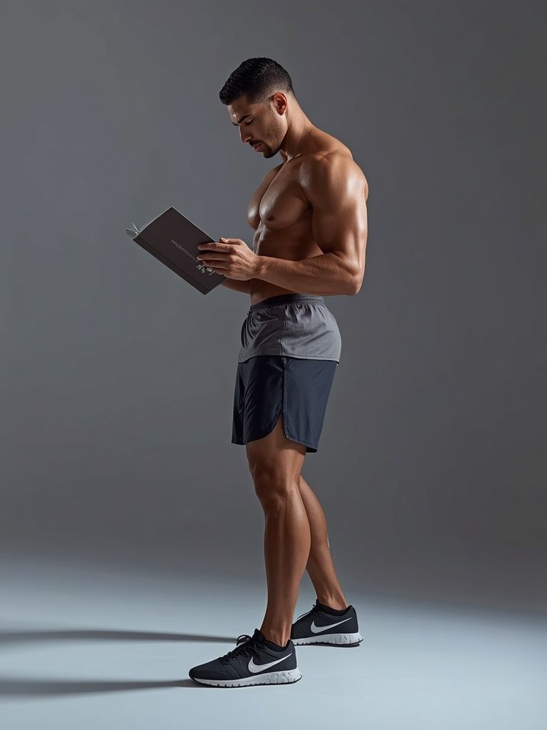Standing, reading