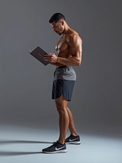 Standing, reading