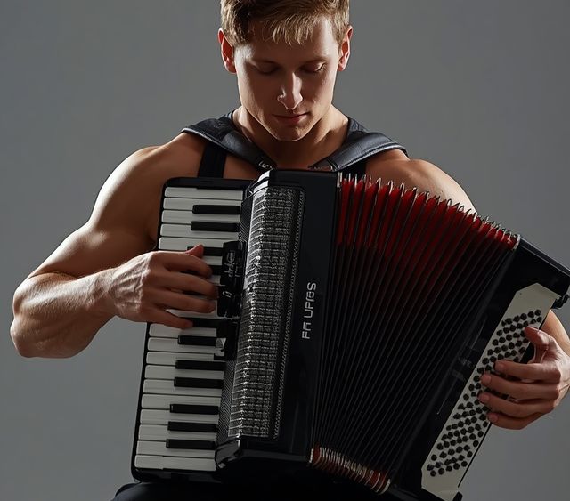 Playing Accordion While Seated