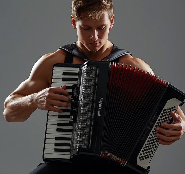 Playing Accordion While Seated