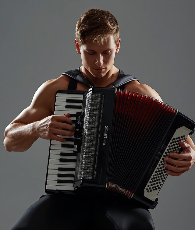 Playing Accordion While Seated