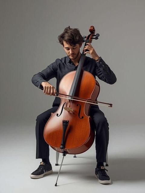 Cello, sitzend