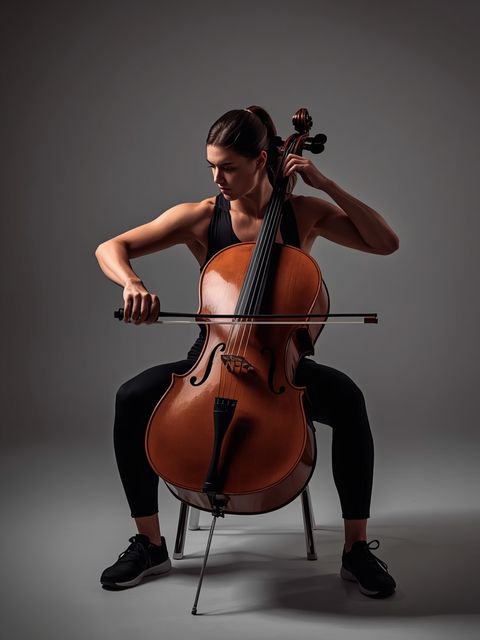Cello, sitzend