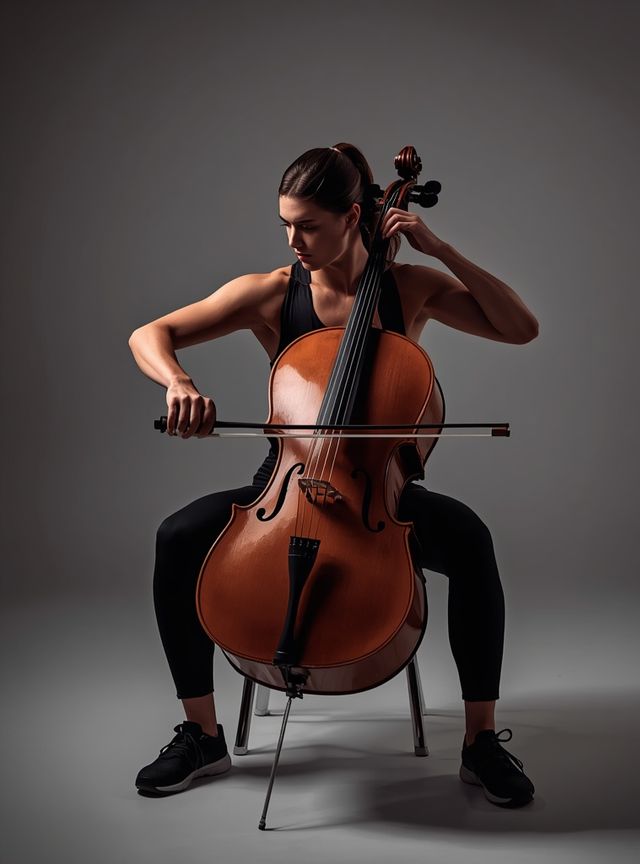 Cellospiel im Sitzen