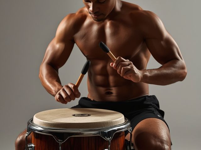 Playing Hand Drums (Bongo, Conga, Djembe) While Seated