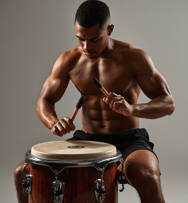 Handtrommeln spielen (Bongos, Congas, Djembé) im Sitzen