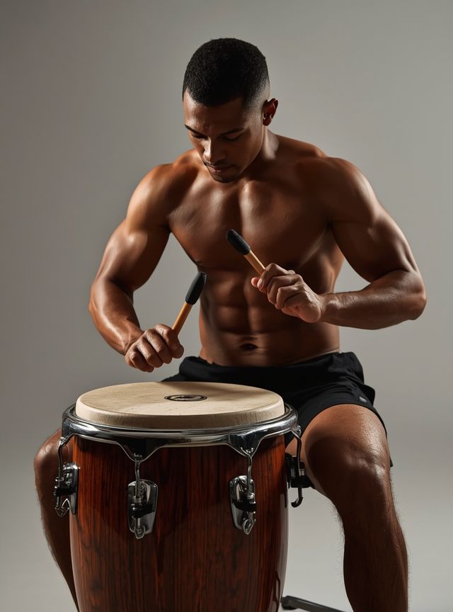 Handtrommeln spielen (Bongos, Congas, Djembé) im Sitzen