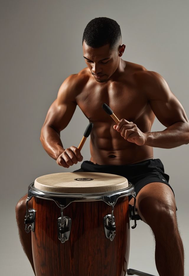Handtrommeln spielen (Bongos, Congas, Djembé) im Sitzen