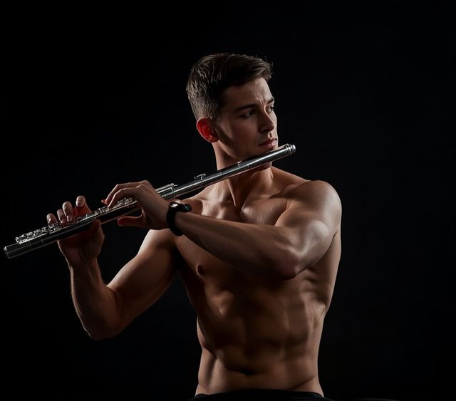 Playing Flute While Seated