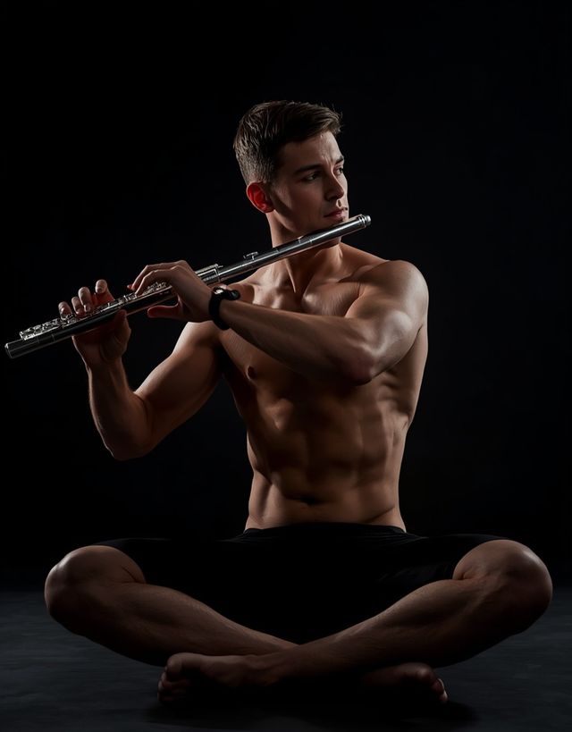 Playing Flute While Seated