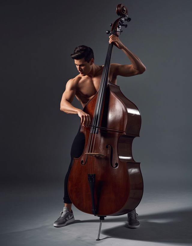 Kontrabass spielen im Stehen
