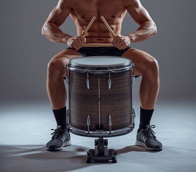 Playing Drum Kit While Seated