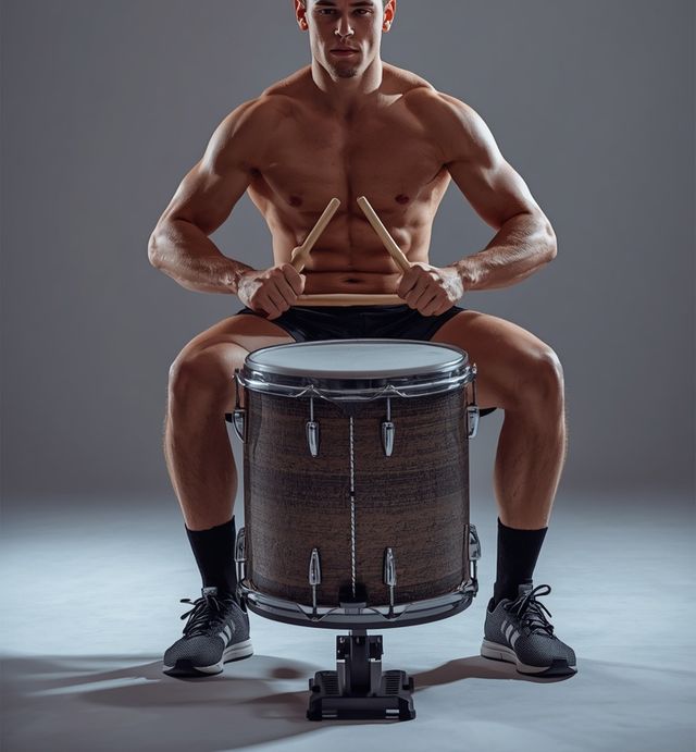 Playing Drum Kit While Seated