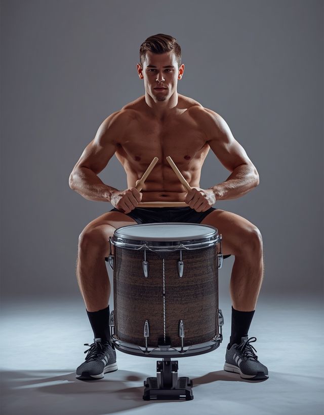 Playing Drum Kit While Seated