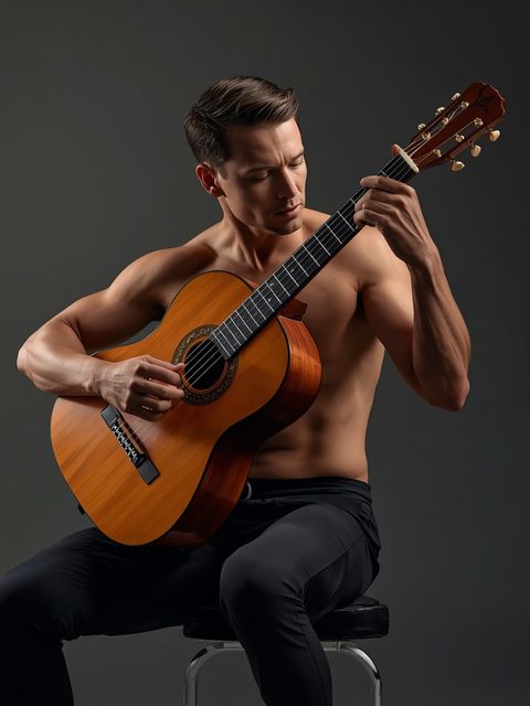 Klassische Gitarre, Folk, Sitzen