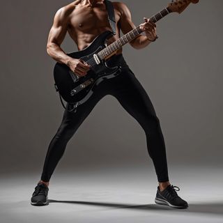 Guitar, rock and roll band, standing