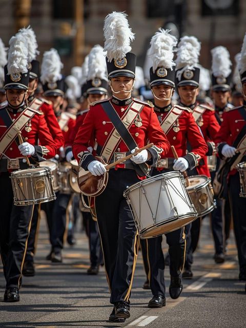Marching Band, Drum Major, Walking 2