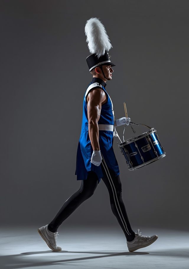Drum Major Marching and Leading a Band