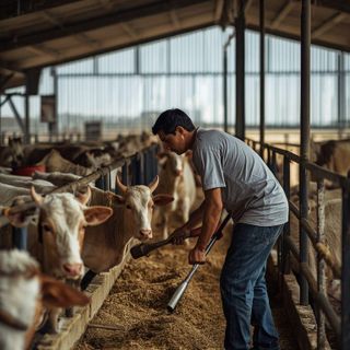 Farming, light effort (e.g., cleaning animal sheds, preparing animal feed)