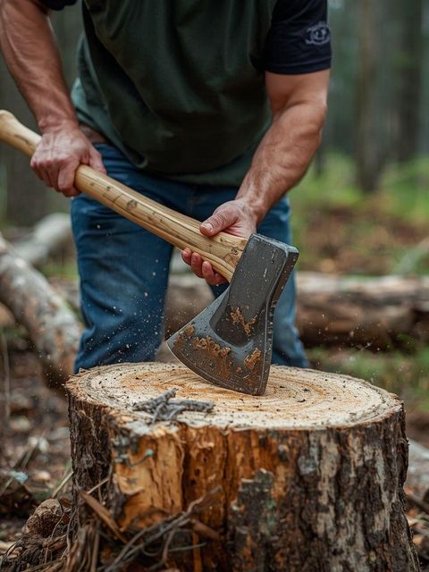 Forestry, ax chopping, slow, 1.25 kg axe, 19 blows/min, moderate effort
