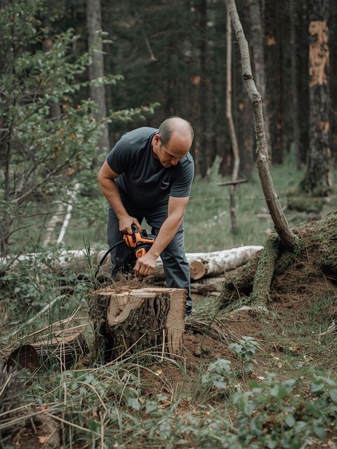 Forestry, moderate effort (e.g., sawing wood with power saw, weeding, hoeing)