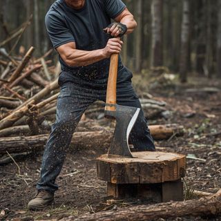 Forestry, ax chopping, fast, 1.25 kg axe, 35 blows/min, vigorous effort