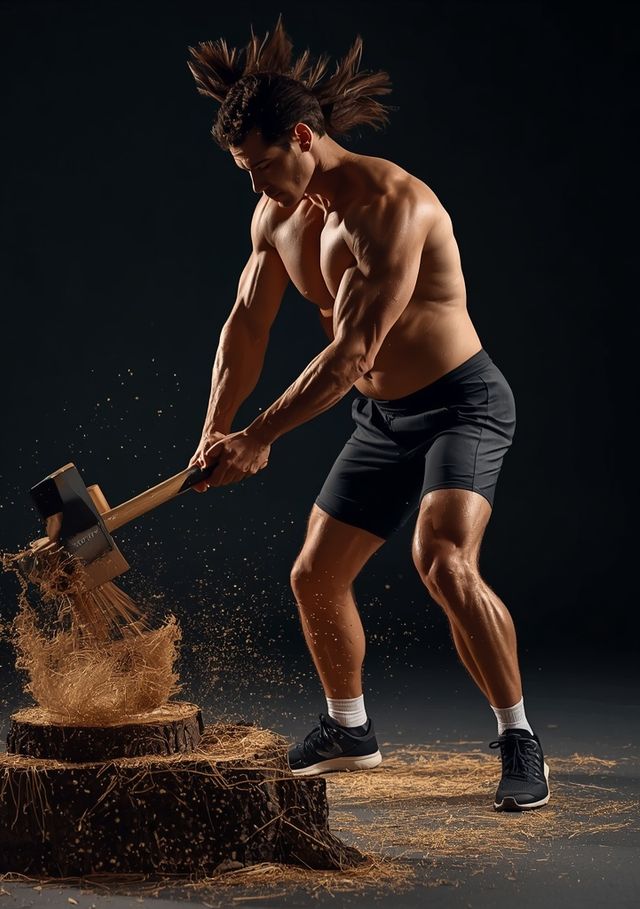 Forestry: Axe Wood Chopping, Fast Cadence (1.25 kg Axe, 35 Blows/min), Vigorous Effort