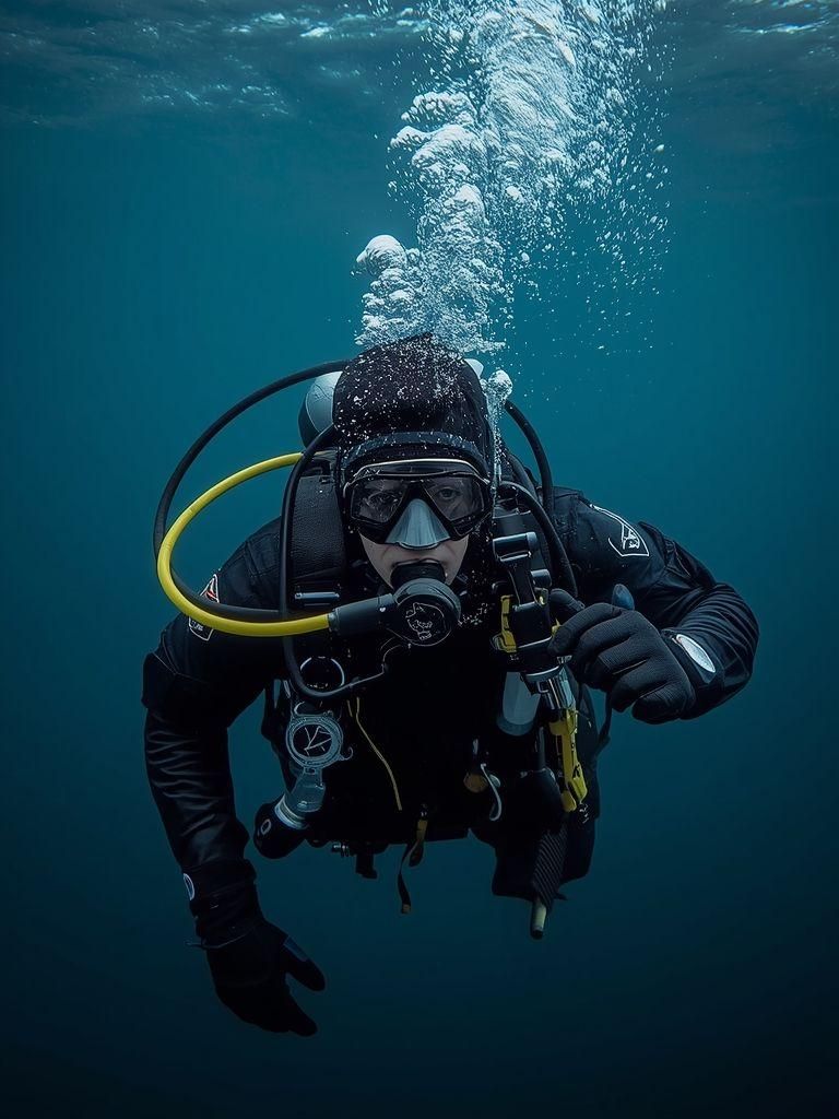 Skindiving or SCUBA Diving as a Frogman, Navy Seal