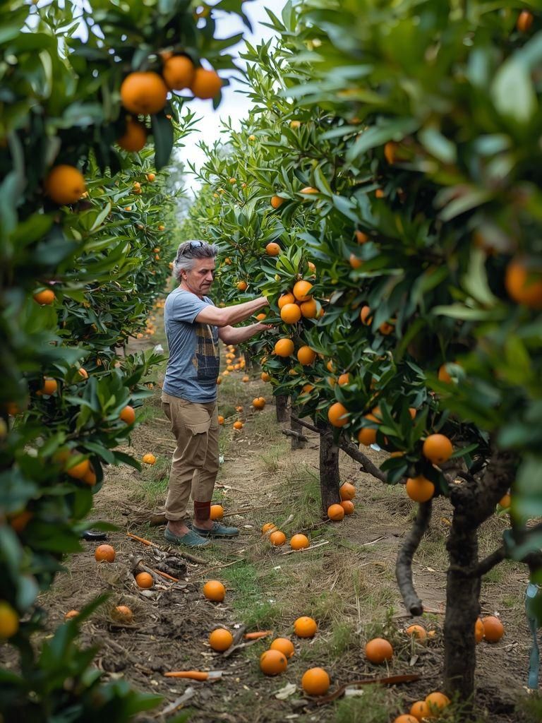 Orange Grove Work, Picking Fruit