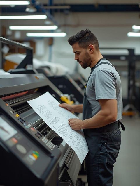 Drucken, Arbeiter der Papierindustrie, stehend