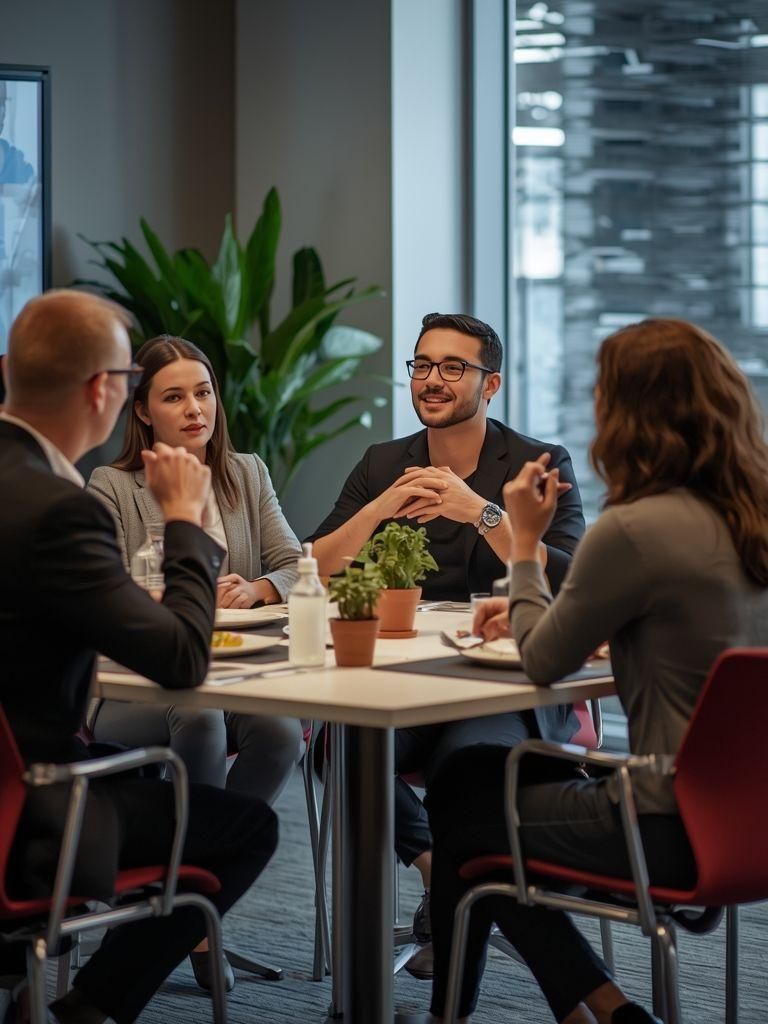 Posiedzenia, lekki wysiłek, ogólne i / lub związane z rozmowami (np., jedzenie na spotkaniu biznesowym)
