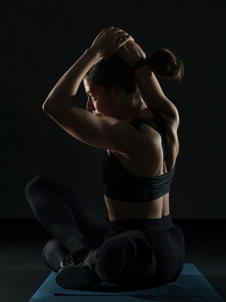 Sitzklasse zum Erlernen von Dehnungs- oder Yogaübungen oder leichtem Krafttraining