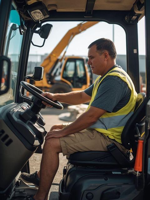 Sitting Tasks, Moderate Effort (e.g., Pushing Heavy Levers, Riding Mower/Forklift, Crane Operation)
