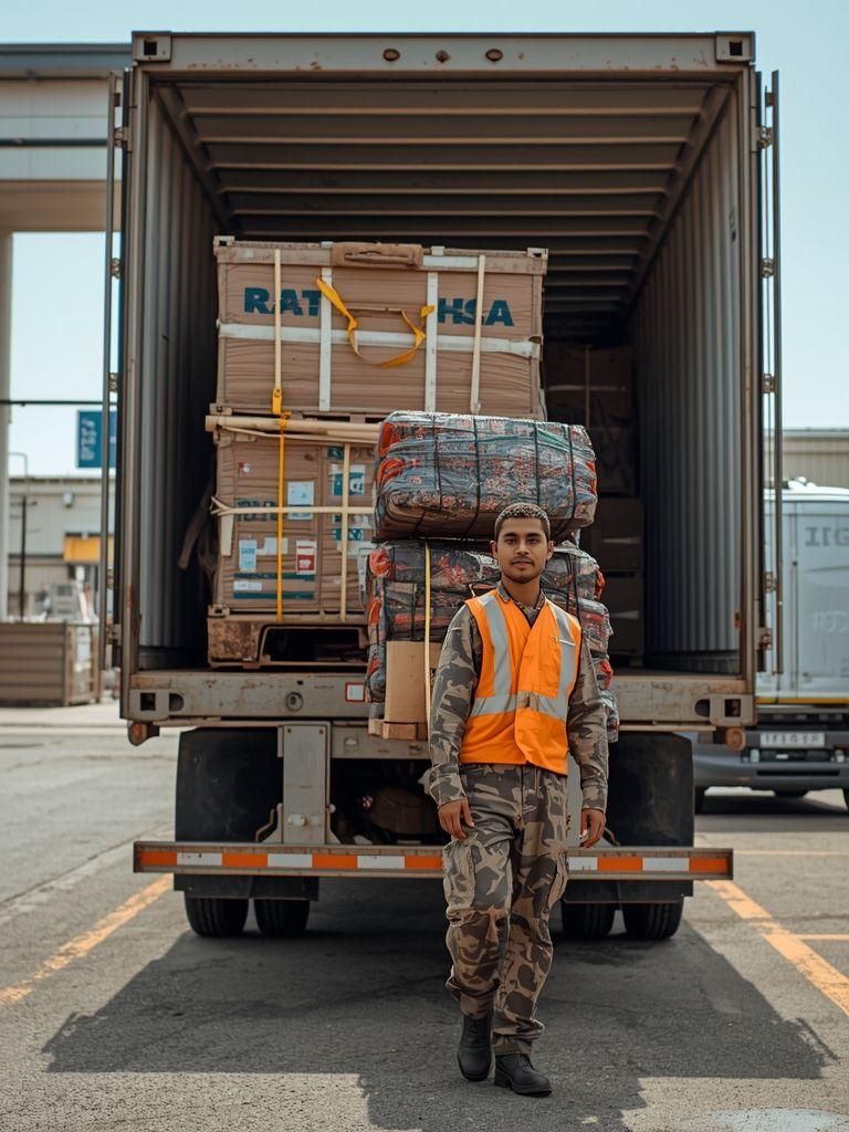 Ciężarówka – jazda, załadunek i rozładunek, wiązanie ładunku, stanie, chodzenie i przenoszenie ciężkich ładunków