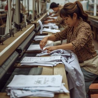 Tailoring, weaving, light effort (e.g., finishing operations, washing, dyeing, inspecting cloth, counting yards, paperwork)