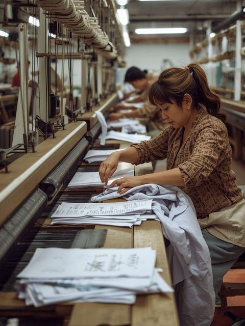 Tailoring, weaving, light effort (e.g., finishing operations, washing, dyeing, inspecting cloth, counting yards, paperwork)